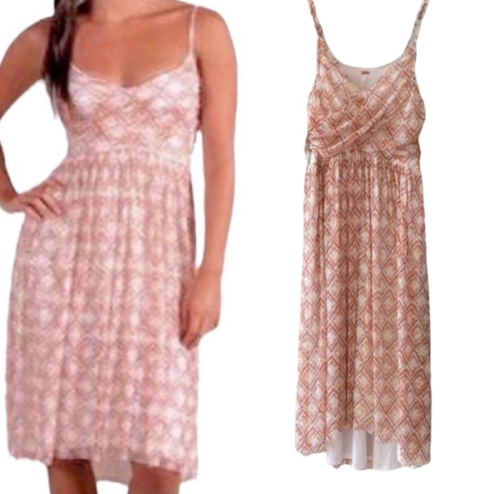 Free People Sundress Faux Wrap With Spaghetti Straps